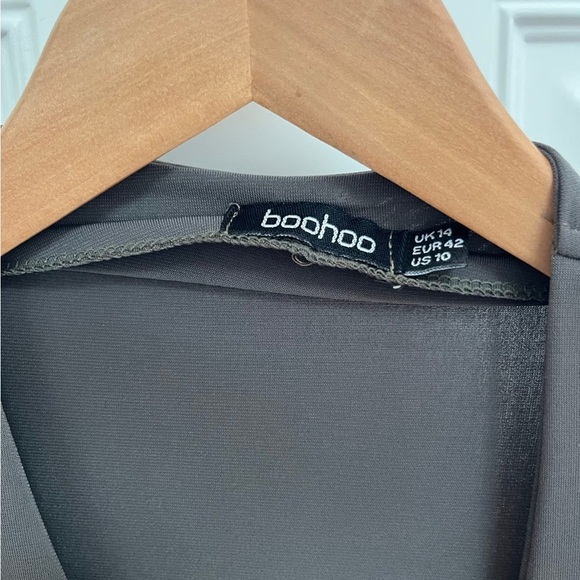 Boohoo midi faux wrap dress size 10 green - Picture 3 of 4